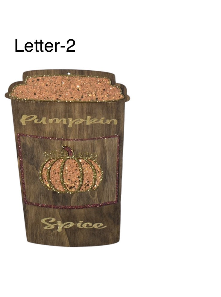 PUMPKIN COFFEE GLITTER SIGN