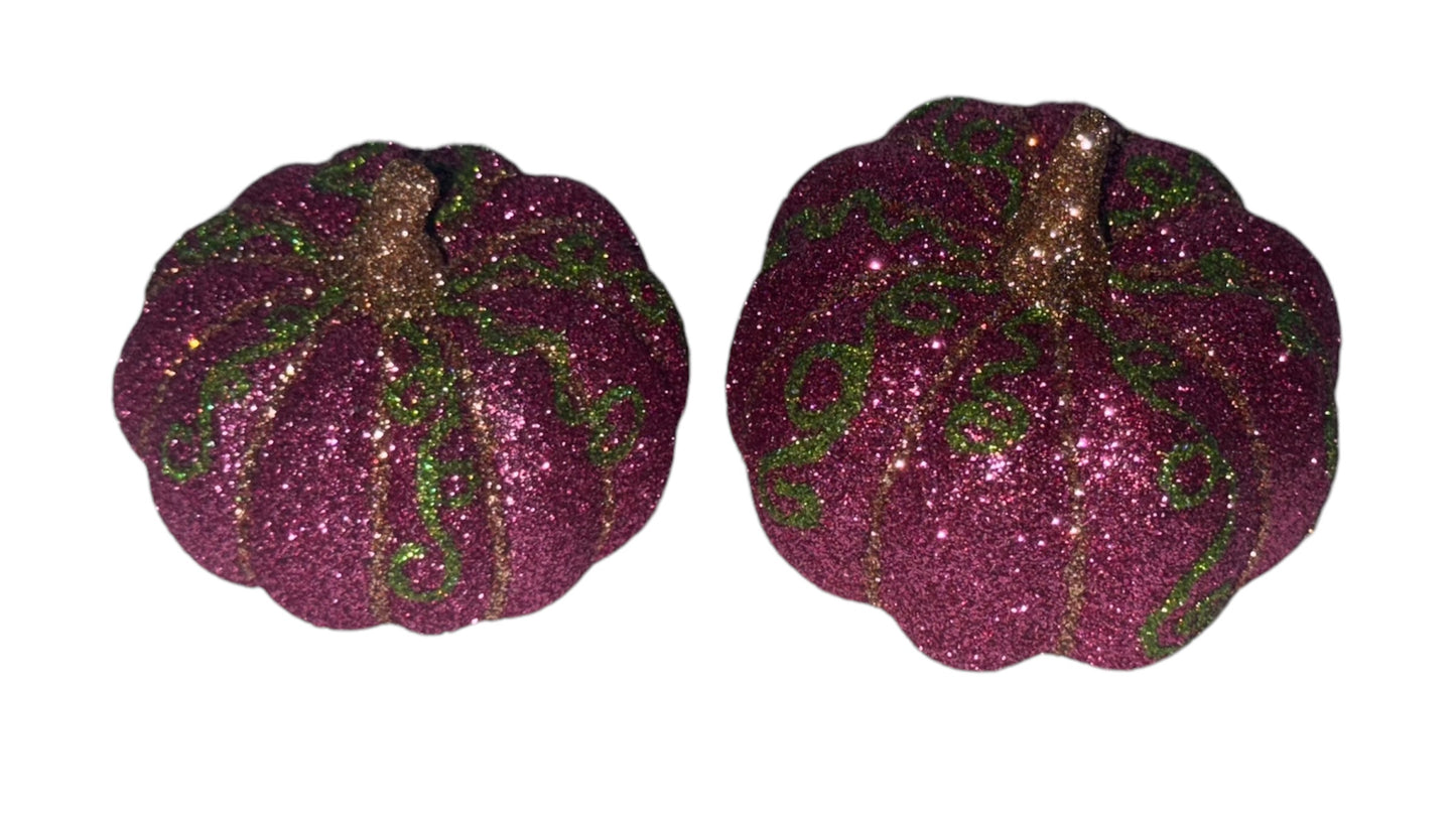 Glittered Foam pumpkins