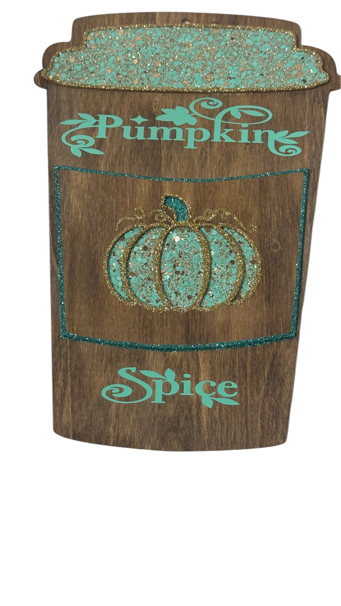 PUMPKIN COFFEE GLITTER SIGN